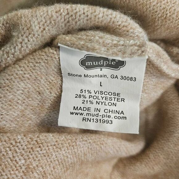 Mud Pie turtleneck sweater dress, tan. Size L. - Picture 4 of 5